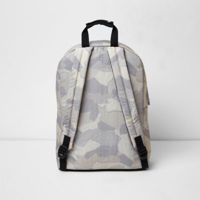 Stone camo print backpack